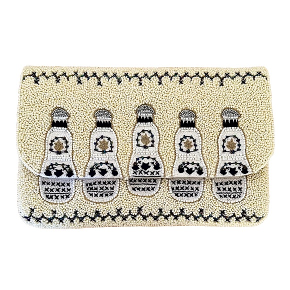 Lily Posh Beaded Tequila Crossbody Clutch Bag, Tropical Summer Vacation - Picture 1 of 4